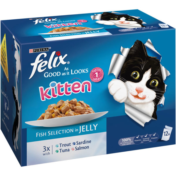 Felix As Good As It Looks Kitten Fish Selection Pouches Assorted