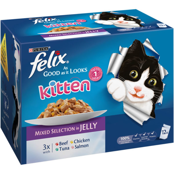 Felix As Good As It Looks Kitten Food Mixed Selection in Jelly