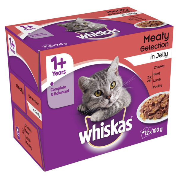 Whiskas Pouch Cat Food Meat Selection in Jelly