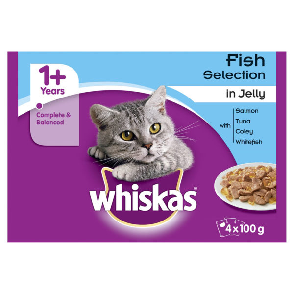 Whiskas 1+ Cat Food Pouches Fish Selection in Jelly